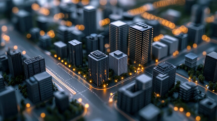 Aerial View of a Perfectly Structured City Layout with Modern Architecture and Urban Design