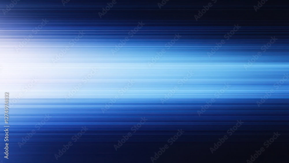 Poster abstract horizontal light rays blending in blue gradient with soft illumination creating a calm and 