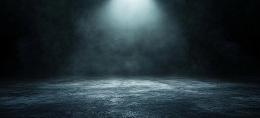Dark smoky stage, spotlight, floor, background, product display