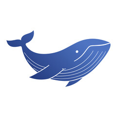 Blue big whale illustration
