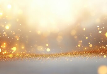 Naklejka premium Beautiful Golden Glitter Background with Soft Bokeh Effect Ideal for Creative Projects, Invitations, or Celebratory Themes and Design Work