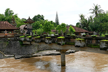 Balinese Hindus temple, built beside of the river