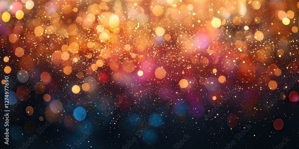 Aufkleber Bright and Colorful Abstract Bokeh Background with Sparkling Lights and Glimmering Particles for Creative Use in Design and Art Projects