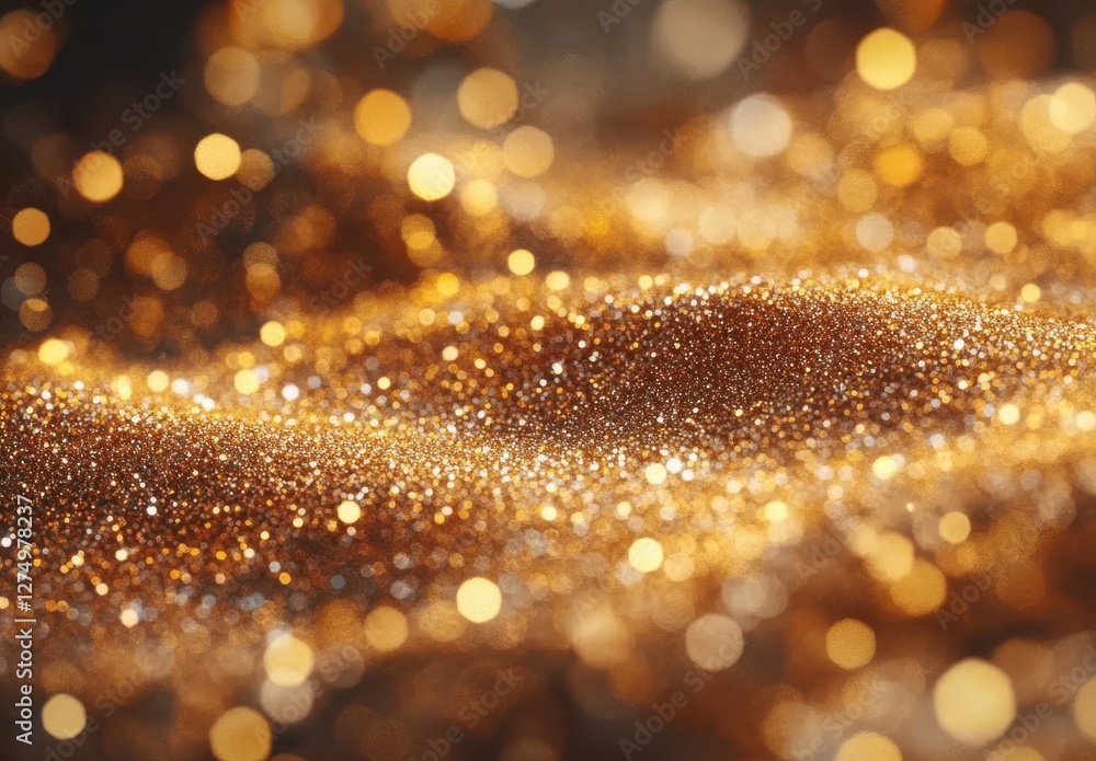 Poster captivating golden glitter background shimmering sparkles in soft focus with a dreamy and ethereal v