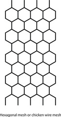 Clean Vector Illustration of Hexagonal Wire Mesh.