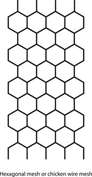 Clean Vector Illustration of Hexagonal Wire Mesh.