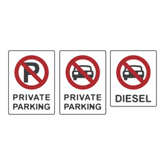 No parking, no entry sign flat symbol 