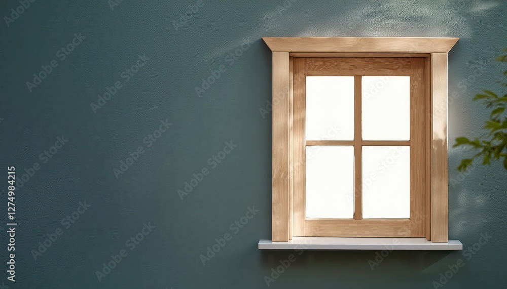 Poster false window frame on a wall abstract copper tones and textures amplify empty space, offering a play