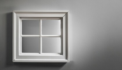 False Window Frame on Wall as Copy Space Antiquated Architecture Blends with Modern Decor Amidst an Industrial Mood, Depicting a Fading Reality in Grayscale and Textured Brick Finish.