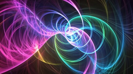 Abstract Rainbow Light Waves: A Psychedelic Digital Art