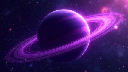purple ring planet isolated