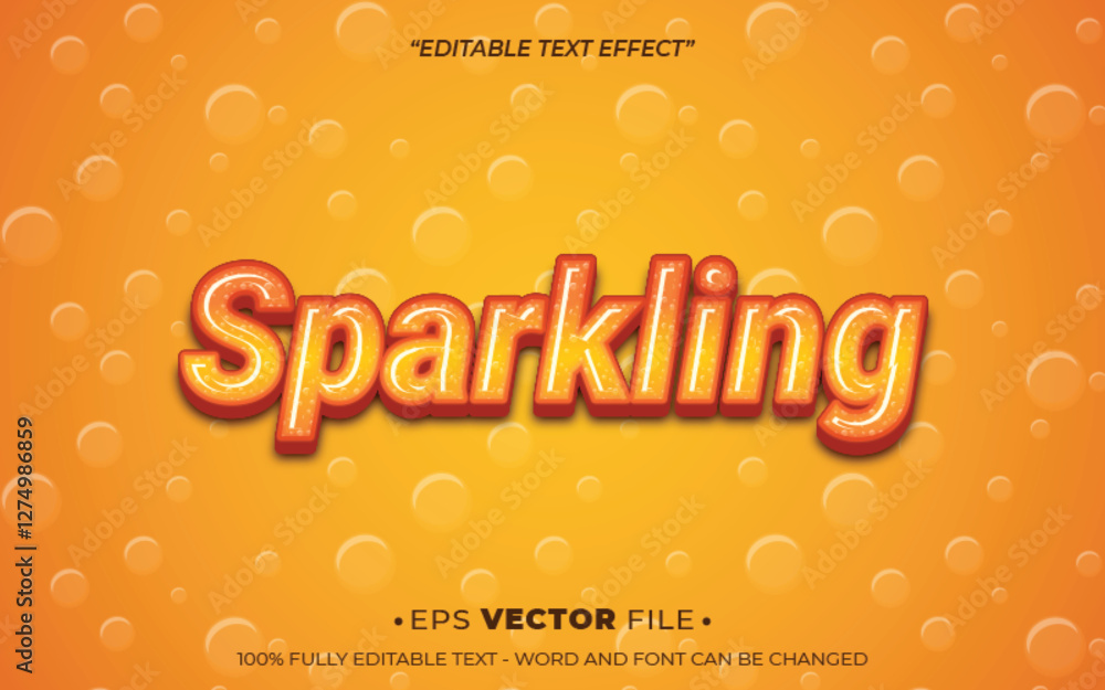 Poster sparkling 3d editable text effect vector realistic