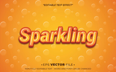 Sparkling 3d Editable text effect vector realistic