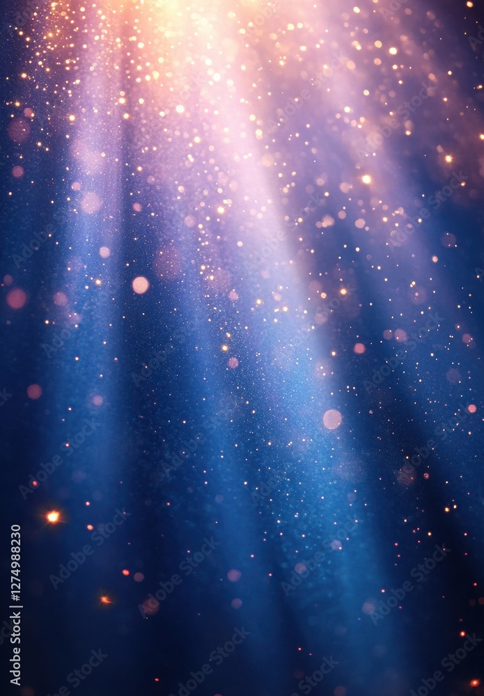 Poster dazzling light rays with glittering particles and ethereal background creating a stunning visual eff