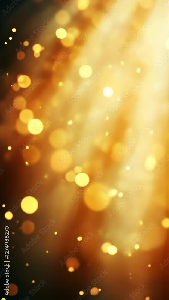 Poster golden sunlight rays with dust particles creating warm ethereal glow in abstract atmospheric backgro
