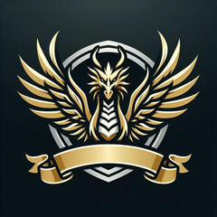 Obraz premium cool minimalist animal and shield logo