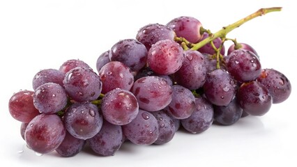 Fototapeta premium A bunch of purple grapes with a natural shine, isolated