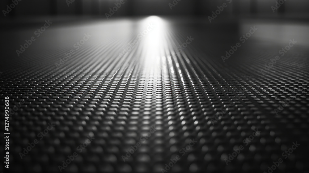 Poster close up view of textured floor with shiny surface reflecting light, creating dramatic effect. patte