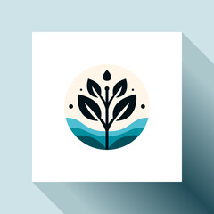 Leaves & Water Logo Vector
