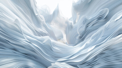 Obraz premium Abstract white waves create serene and fluid landscape, evoking sense of calm and tranquility. soft curves and flowing forms invite exploration and imagination