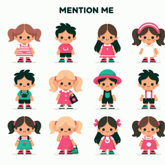 Fototapeta premium Pictures of girls' sets of various styles