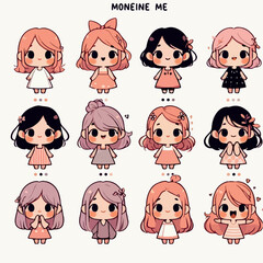 Pictures of girls' sets of various styles