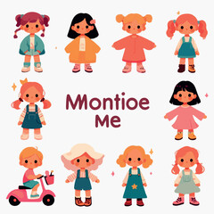 Pictures of girls' sets of various styles