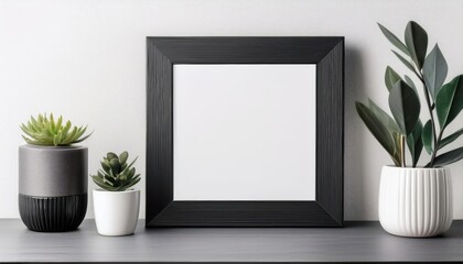 Sleek Modern Minimalist Single Thin Black Frame Mockup, Clean and Bright with a Punch of Minimalist Elegance