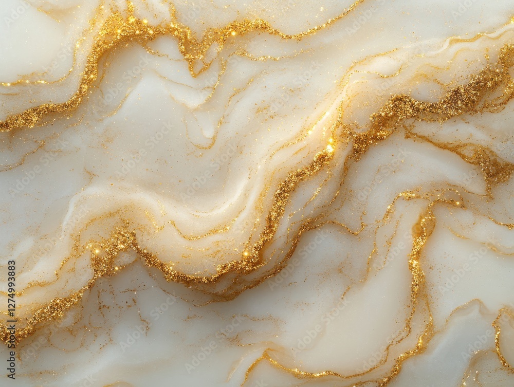 Poster elegant marble texture with glimmering gold patterns and soft white background for luxury design pro