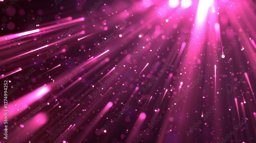 Aufkleber vibrant pink light rays create dynamic and energetic atmosphere, with sparkling particles adding dep