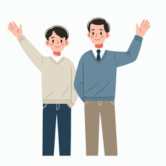vector illustration of a person waving