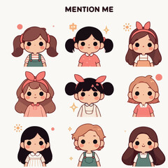 Pictures of girls' sets of various styles