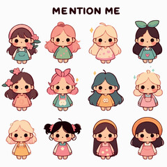 Pictures of girls' sets of various styles