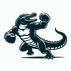 cartoon vector illustration of crocodiles fighting