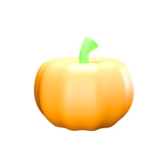 a 3D icon render pumpkin on white background 