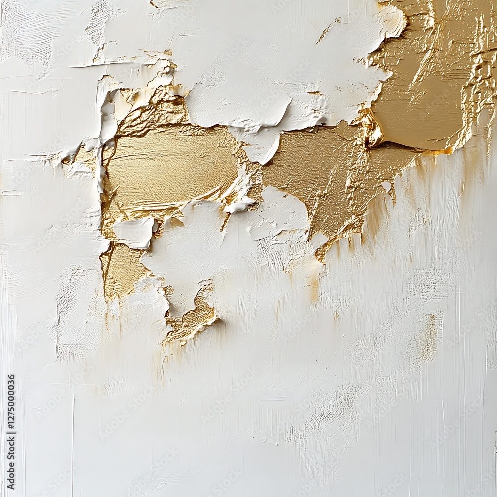 Poster an abstract background featuring a textured white surface with patches of gold