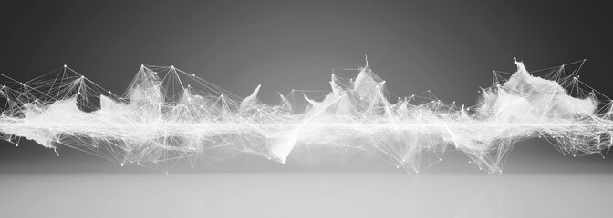 Abstract sound waves pattern. Background gradient of gray and white. Data Visualization use