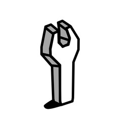 Tools with isometric icon. Sign and symbol. Vector line art, clip art, minimalist simple outline. Hand drawing technology illustration. Sticker print design