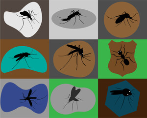 set of mosquito web icons. A set of mosquito web icons features minimalist and detailed designs, perfect for websites, apps, branding, and digital projects, offering a clean and versatile collection.