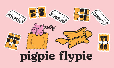 Puff pastry and pie sticker asset