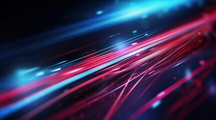 Abstract speed, light trails, dark background, technology concept