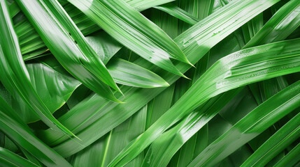 Fresh green leaves create vibrant, lush background, showcasing nature beauty and tranquility. varying shades of green evoke sense of calm and freshness