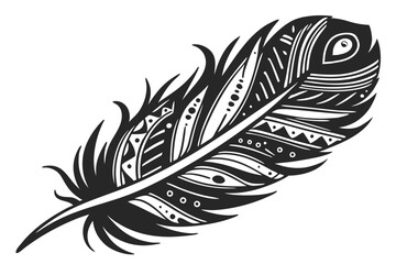 Feather silhouette vector illustration