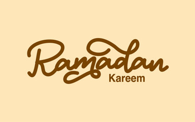Ramadan lettering design with brown background for greetings.