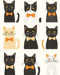 Obraz premium pet cat in illustrator drawing.