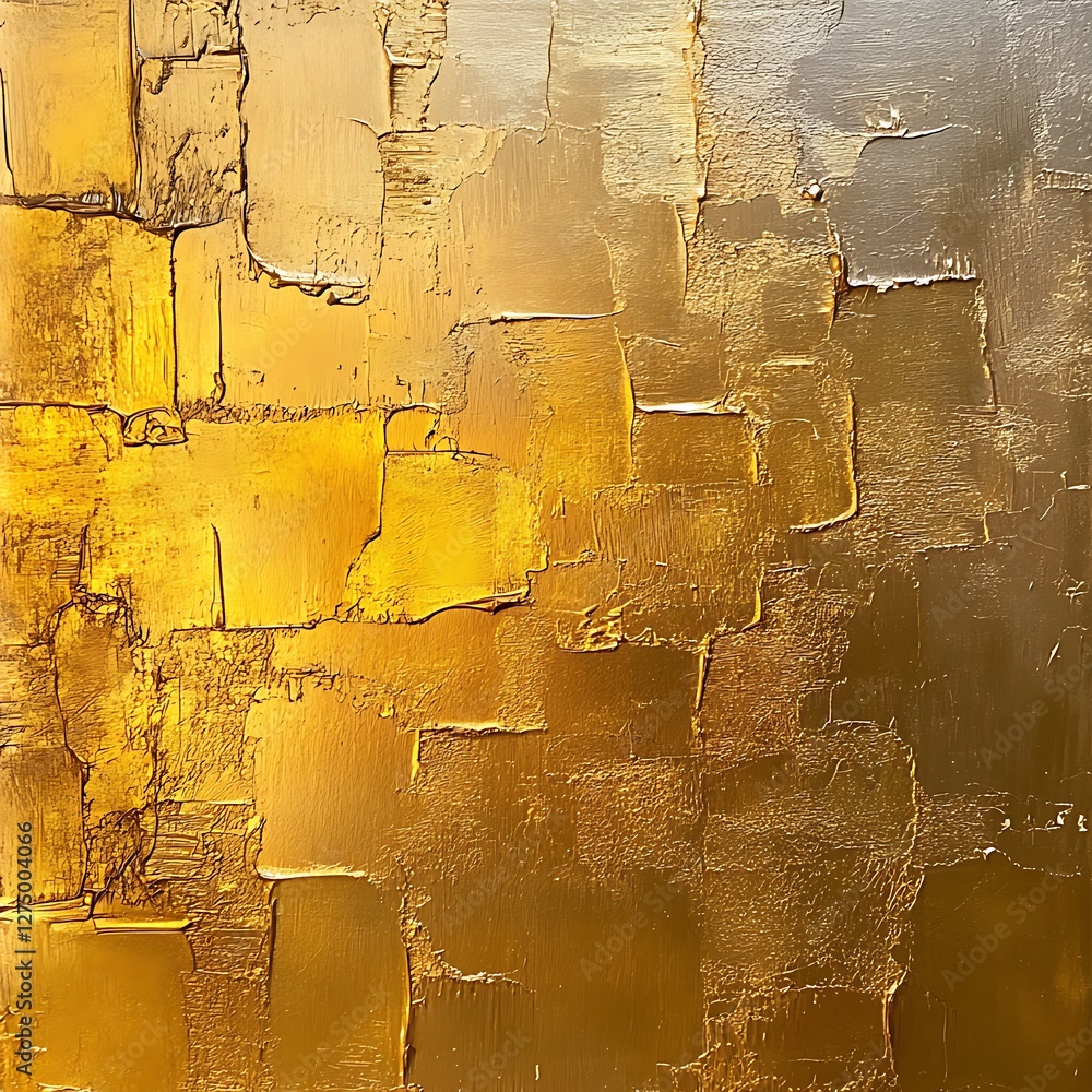 Poster an abstract, textured background featuring rich golden tones. its unique patterns and glossy finish 