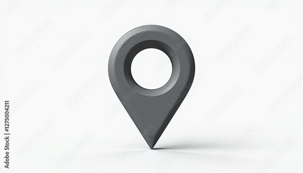 Aufkleber highresolution 3d gray map pointer on white background realistic design. a gray map pointer on a whi
