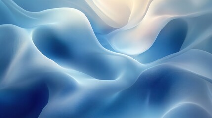 Obraz premium Abstract Blue Wave Digital Art: Serene, Flowing Texture