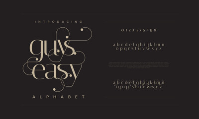 Easy typography beauty fashion elegant minimalist serif italic fonts decorative wedding vintage retro logos. Minimal luxury font alphabet logo. Vector illustration