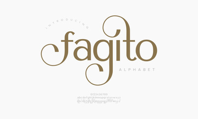 Fagito typography beauty fashion elegant minimalist serif italic fonts decorative wedding vintage retro logos. Minimal luxury font alphabet logo. Vector illustration